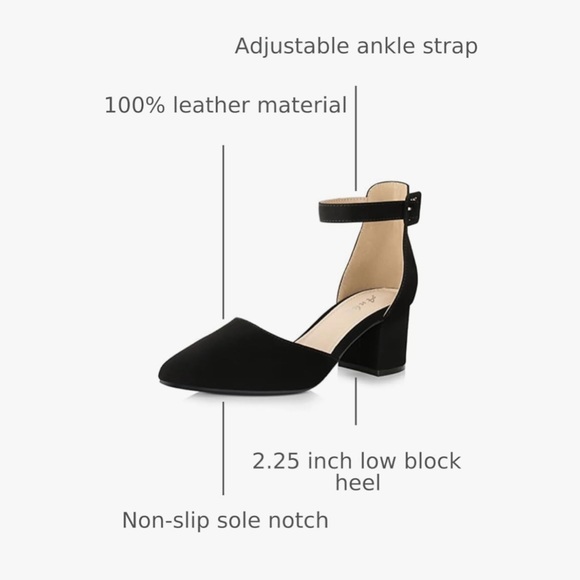 Ankis Elegant Black Ankle Strap Heels - Picture 3 of 9